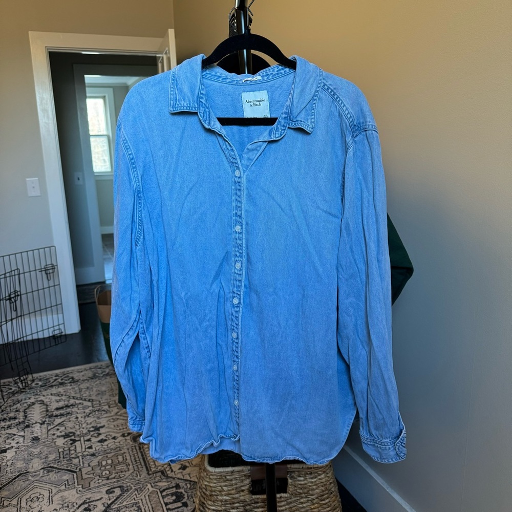 Abercrombie and Fitch boyfriend denim button down shirt